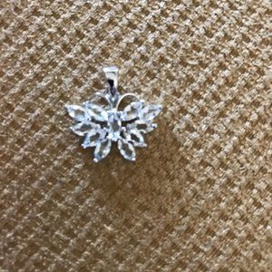 925 Sterling Silver White Topaz Butterfly …